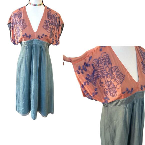INDIE BOHO  3 PC. BUNDLE SZ. MEDIUM! JOHNNY WAS, EZA, ANTRHO SAJA SILK DRESS - Picture 2 of 8